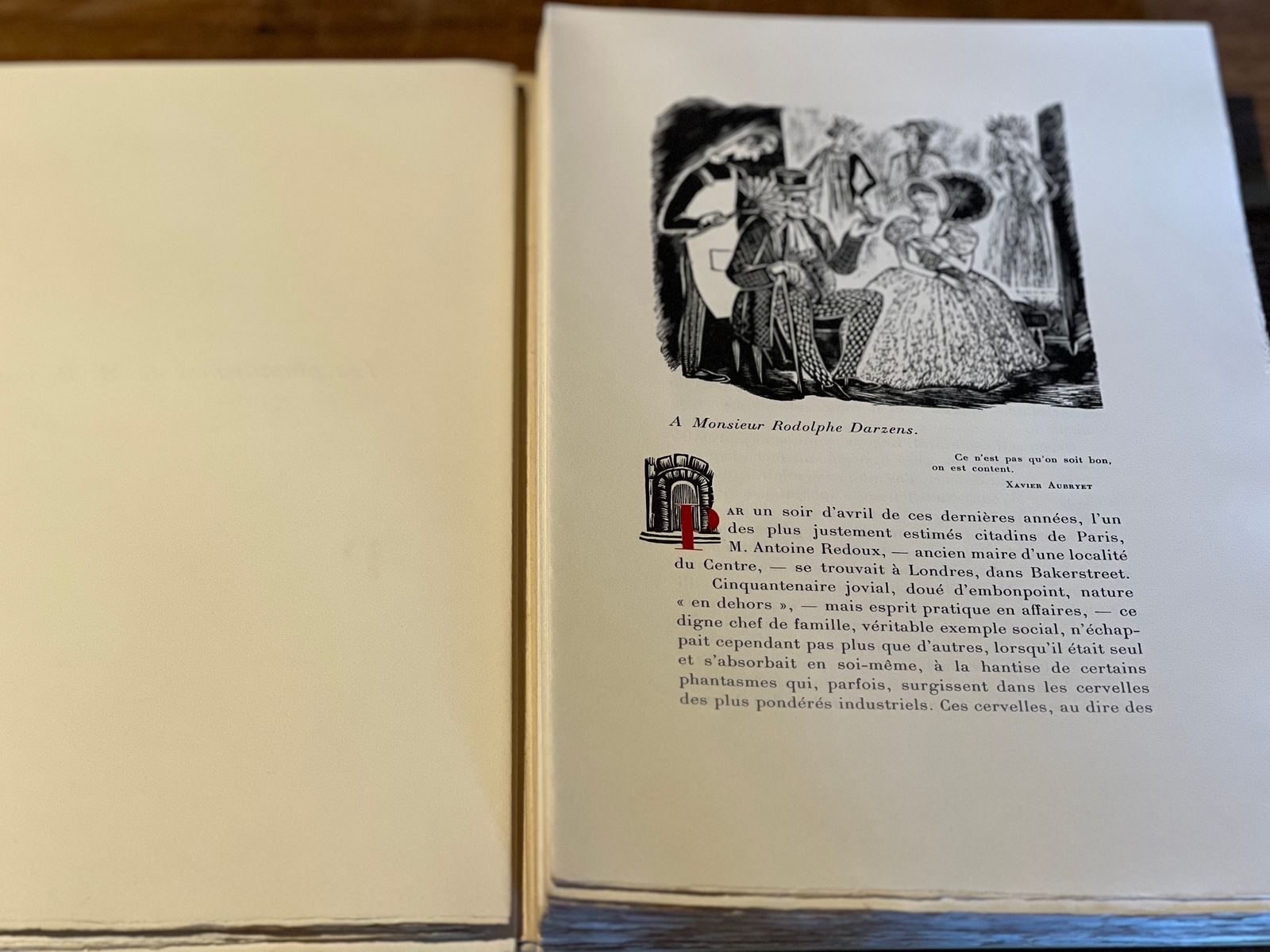 Histoires insolites & Contes - Auguste de Villiers de l'Isle-Adam - 1954 | Enrichi de bois originaux gravés par Camille Berg, artiste de l'illustration française des années 1950 dont les travaux demeurent confidentiels et prisés des amateurs de livre illustré d'après-guerre. | Aufildeslivres.fr