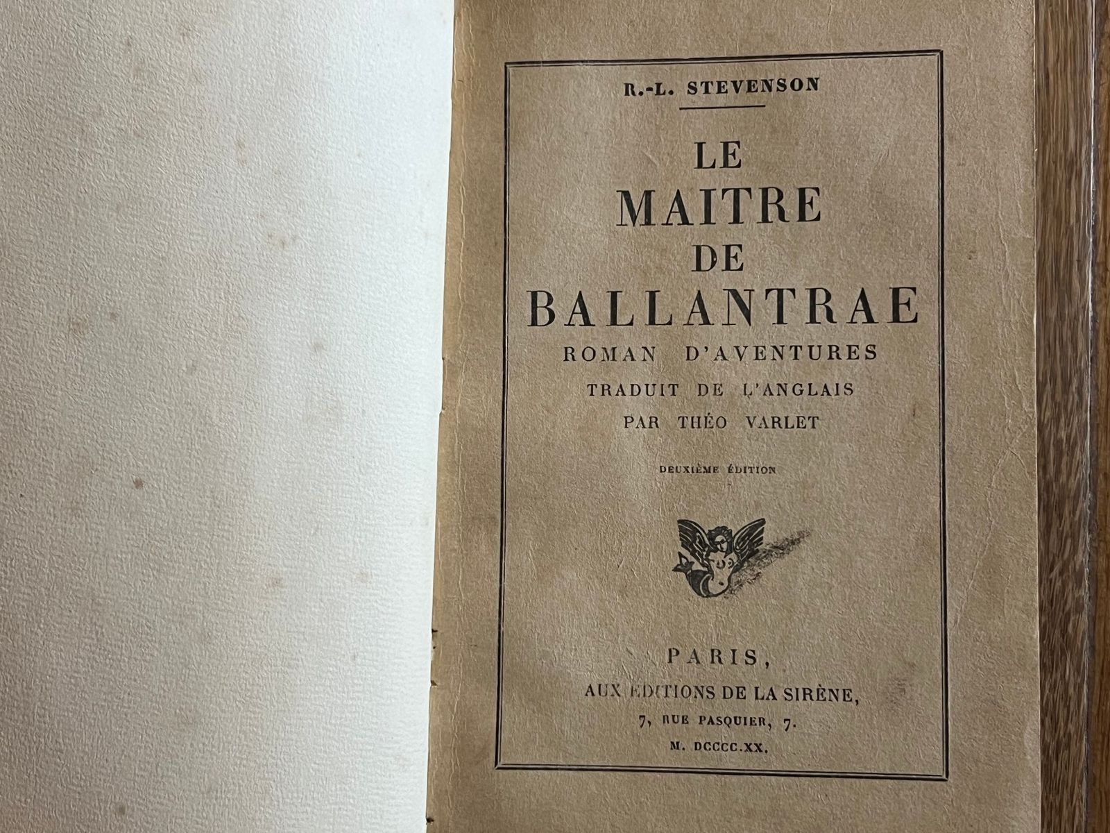 Le Maître de Ballantrae - Robert Louis Stevenson - 1920 | Ex-libris de Sylvain Sauvage, illustrateur et graveur français reconnu, membre du mouvement Art Déco | Aufildeslivres.fr