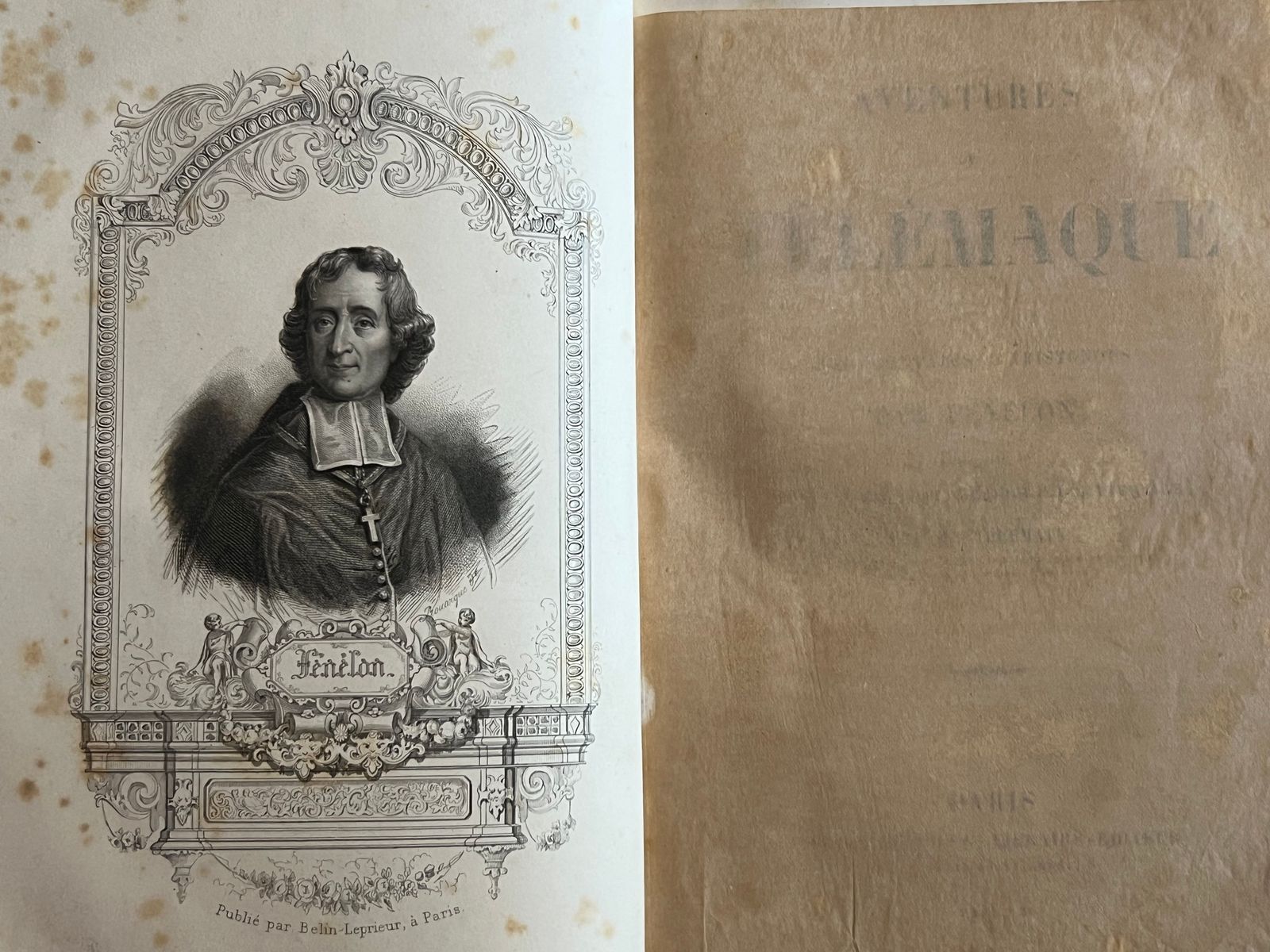 Aventures de Télémaque - François Fénelon - 1844 | Texte qui allie fiction antique, philosophie politique et réflexion morale, constituant un document majeur des Lumières avant l'heure | Aufildeslivres.fr